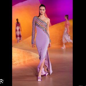 Georges Hobeika One Sleeve Beaded Gown